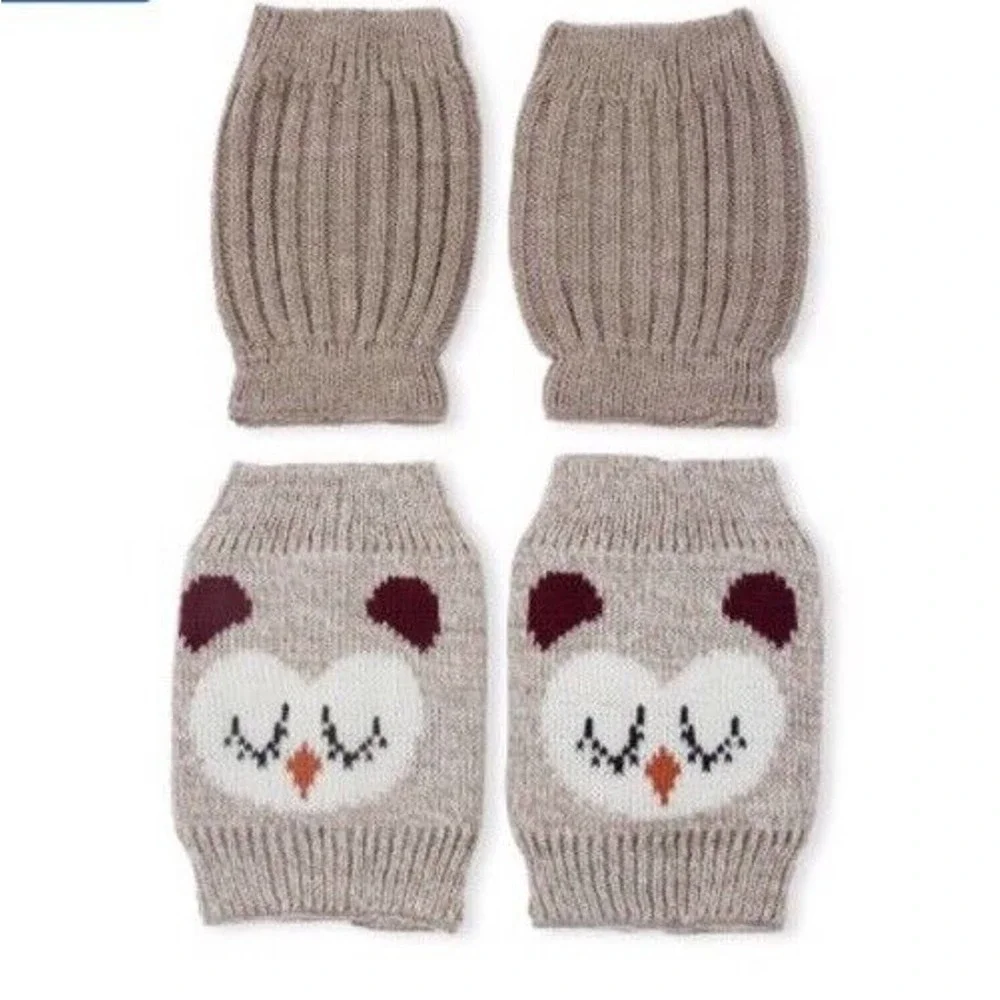 NEW No Boundaries 2 Pack Sweater‎ Boot Toppers Brown Owl & Solid Light Brown